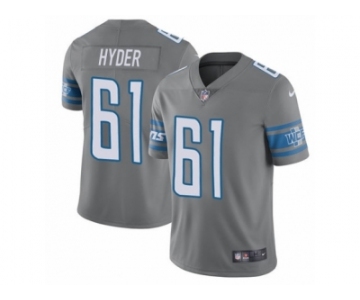 Men's Nike Detroit Lions #61 Kerry Hyder Limited Steel Rush NFL Jersey