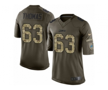 Men's Nike Detroit Lions #63 Brandon Thomas Limited Green Salute to Service NFL Jersey