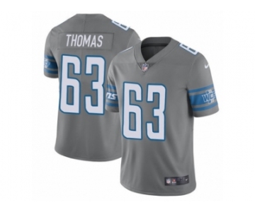 Men's Nike Detroit Lions #63 Brandon Thomas Limited Steel Rush NFL Jersey