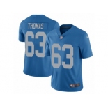 Men's Nike Detroit Lions #63 Brandon Thomas Vapor Untouchable Limited Blue Alternate NFL Jersey