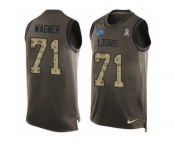 Men's Nike Detroit Lions #71 Ricky Wagner Limited Green Salute to Service Tank Top NFL Jersey