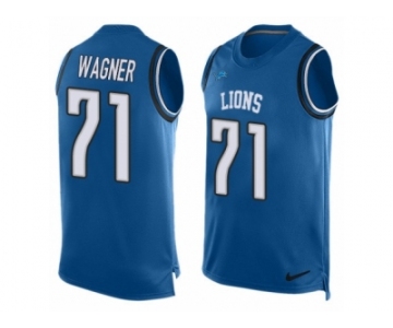 Men's Nike Detroit Lions #71 Ricky Wagner Limited Light Blue Player Name & Number Tank Top NFL Jersey