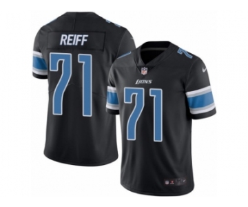 Men's Nike Detroit Lions #71 Riley Reiff Limited Black Rush NFL Jersey