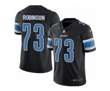 Men's Nike Detroit Lions #73 Greg Robinson Limited Black Rush NFL Jersey