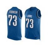 Men's Nike Detroit Lions #73 Greg Robinson Limited Light Blue Player Name & Number Tank Top NFL Jersey