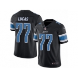 Men's Nike Detroit Lions #77 Cornelius Lucas Limited Black Rush NFL Jersey