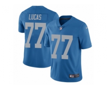 Men's Nike Detroit Lions #77 Cornelius Lucas Vapor Untouchable Limited Blue Alternate NFL Jersey