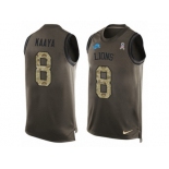 Men's Nike Detroit Lions #8 Brad Kaaya Limited Green Salute to Service Tank Top NFL Jersey