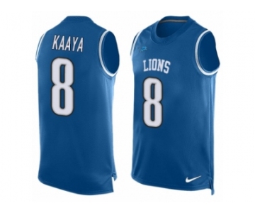 Men's Nike Detroit Lions #8 Brad Kaaya Limited Light Blue Player Name & Number Tank Top NFL Jersey