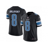 Men's Nike Detroit Lions #8 Dan Orlovsky Limited Black Rush NFL Jersey