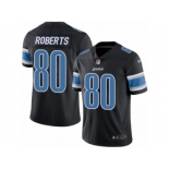 Men's Nike Detroit Lions #80 Michael Roberts Limited Black Rush NFL Jersey