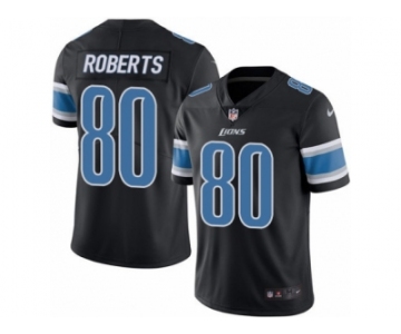 Men's Nike Detroit Lions #80 Michael Roberts Limited Black Rush NFL Jersey