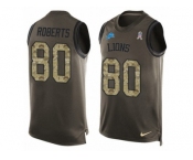 Men's Nike Detroit Lions #80 Michael Roberts Limited Green Salute to Service Tank Top NFL Jersey