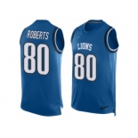 Men's Nike Detroit Lions #80 Michael Roberts Limited Light Blue Player Name & Number Tank Top NFL Jersey