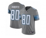 Men's Nike Detroit Lions #80 Michael Roberts Limited Steel Rush NFL Jersey