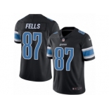 Men's Nike Detroit Lions #87 Darren Fells Limited Black Rush NFL Jersey