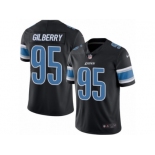 Men's Nike Detroit Lions #95 Wallace Gilberry Limited Black Rush NFL Jersey