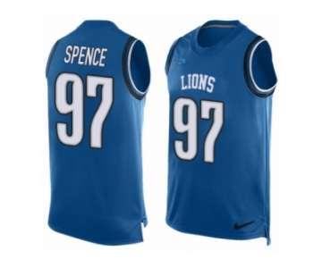 Men's Nike Detroit Lions #97 Akeem Spence Limited Light Blue Player Name & Number Tank Top NFL Jersey