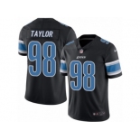 Men's Nike Detroit Lions #98 Devin Taylor Limited Black Rush NFL Jersey