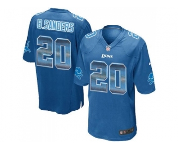 Nike Detroit Lions #20 Barry Sanders Blue Team Color Men's Stitched NFL Limited Strobe Jersey