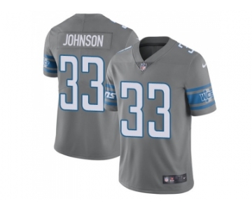 Nike Detroit Lions #33 Kerryon Johnson Gray Men Stitched NFL Limited Rush Jersey