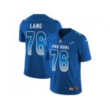 Nike Detroit Lions #76 T.J. Lang Royal Men Stitched NFL Limited NFC 2018 Pro Bowl Jersey