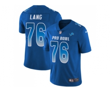 Nike Detroit Lions #76 T.J. Lang Royal Men Stitched NFL Limited NFC 2018 Pro Bowl Jersey