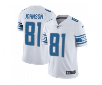 Nike Detroit Lions #81 Calvin Johnson White Men's Stitched NFL Limited Jersey