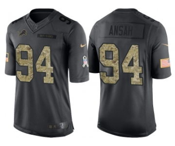 Nike Detroit Lions #94 Ziggy Ansah Men's Stitched Black NFL Salute to Service Limited Jerseys