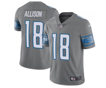 Nike Lions #18 Geronimo Allison Gray Men's Stitched NFL Limited Rush Jersey