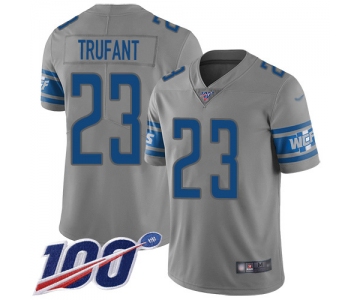 Nike Lions #23 Desmond Trufant Gray Men's Stitched NFL Limited Inverted Legend 100th Season Jersey