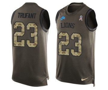 Nike Lions #23 Desmond Trufant Green Men's Stitched NFL Limited Salute To Service Tank Top Jersey