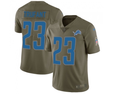 Nike Lions #23 Desmond Trufant Olive Men's Stitched NFL Limited 2017 Salute To Service Jersey