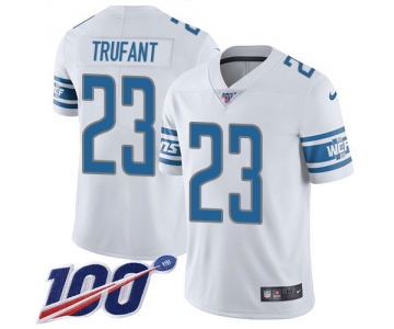 Nike Lions #23 Desmond Trufant White Men's Stitched NFL 100th Season Vapor Untouchable Limited Jersey