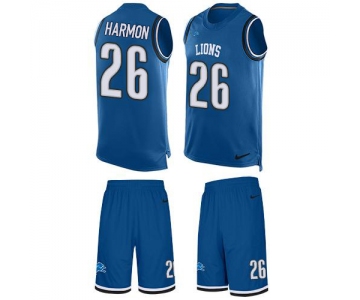 Nike Lions #26 Duron Harmon Blue Team Color Men's Stitched NFL Limited Tank Top Suit Jersey