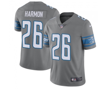 Nike Lions #26 Duron Harmon Gray Men's Stitched NFL Limited Rush Jersey