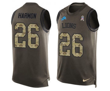 Nike Lions #26 Duron Harmon Green Men's Stitched NFL Limited Salute To Service Tank Top Jersey