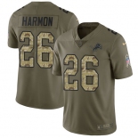 Nike Lions #26 Duron Harmon Olive Camo Men's Stitched NFL Limited 2017 Salute To Service Jersey