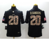 nike nfl jerseys detroit lions #20 b.sanders black[salute to service limited]