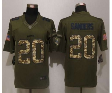 nike nfl jerseys detroit lions #20 sanders army green[nike Limited Salute To Service]