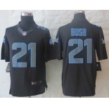 nike nfl jerseys detroit lions #21 bush black[nike impact limited]