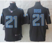 nike nfl jerseys detroit lions #21 bush black[nike impact limited]