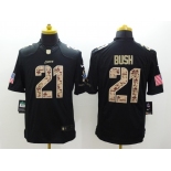 nike nfl jerseys detroit lions #21 bush black[salute to service limited]