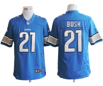 nike nfl jerseys detroit lions #21 bush blue[nike limited]