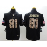 nike nfl jerseys detroit lions #81 calvin johnson black[salute to service limited]