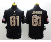 nike nfl jerseys detroit lions #81 calvin johnson black[salute to service limited]