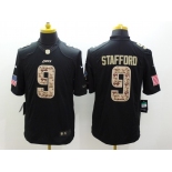 nike nfl jerseys detroit lions #9 stafford black[salute to service limited]