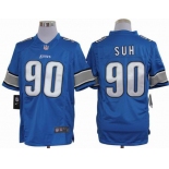 nike nfl jerseys detroit lions #90 ndamukong suh blue[nike limited]