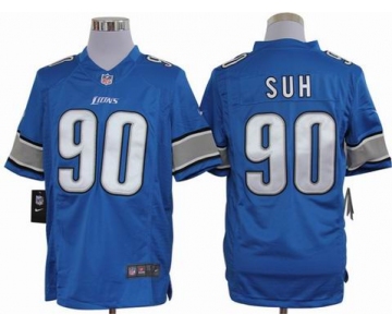 nike nfl jerseys detroit lions #90 ndamukong suh blue[nike limited]