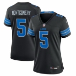 Women Detroit Lions 5 David Montgomery Black 2nd Alternate Stitched Jersey